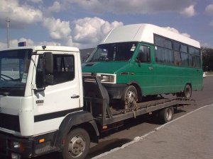 Эвакуация микроавтобуса после поломки